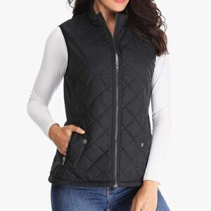 Women's Black Quilted Vest